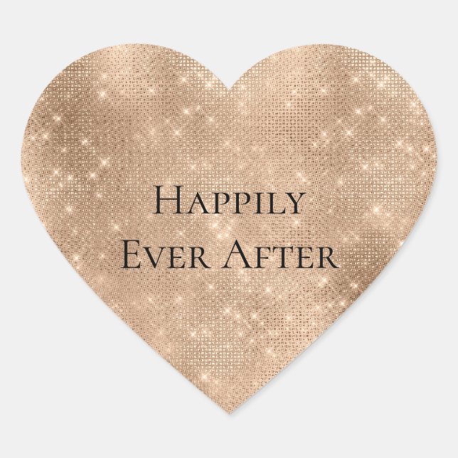 Glam Champagne Glitz Heart Sticker (Front)