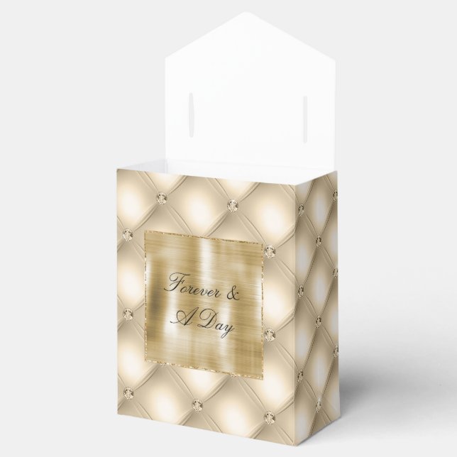 Glam Champagne Gold Glitzy Diamonds Favor Boxes (Opened)