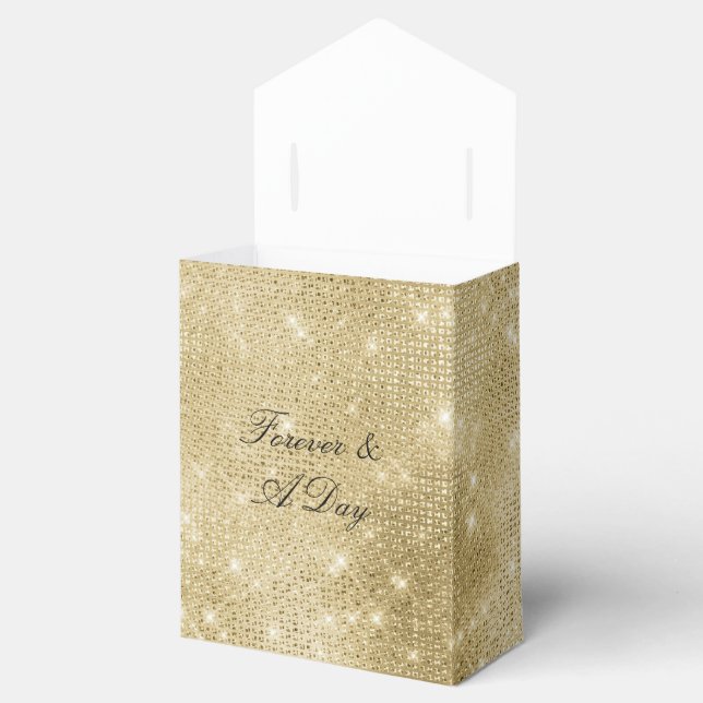 Glam Champagne Gold Glitzy Diamonds Favor Boxes (Opened)