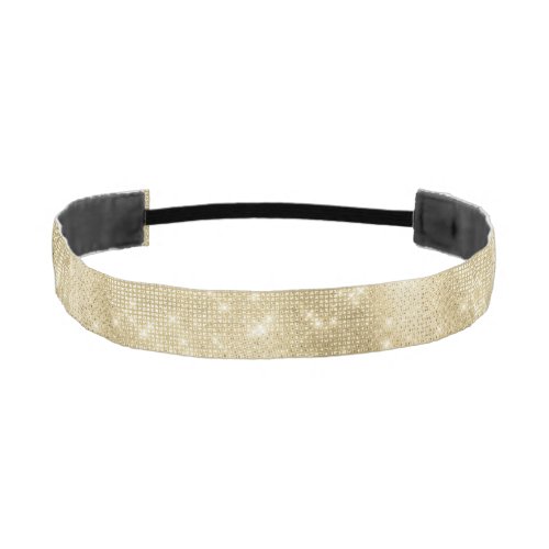 Glam Champagne Gold Glitzy Sparkle Athletic Headband