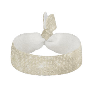 Glam Champagne Gold Glitzy Sparkle Elastic Hair Tie