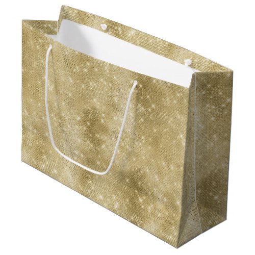 Glam Champagne Gold Glitzy Sparkle Large Gift Bag