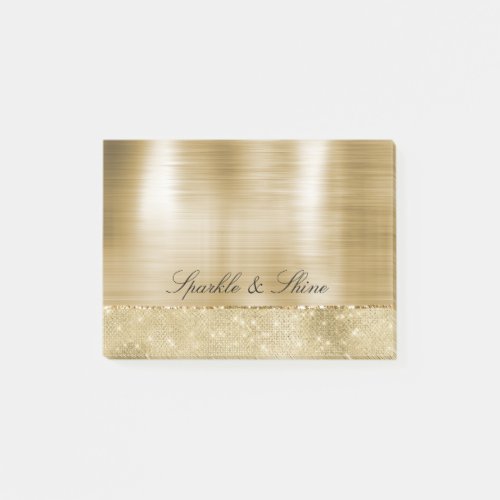 Glam Champagne Gold Glitzy Sparkle Post_it Notes