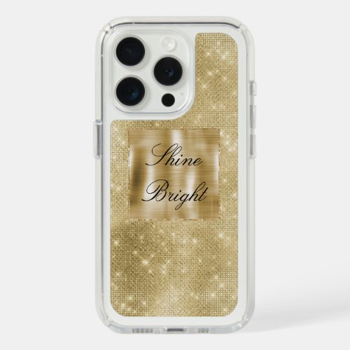 Glam Champagne Gold Glitzy Sparkle iPhone 15 Pro Case