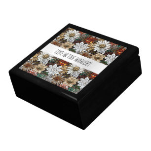 Glam Champagne Gold Red White Flowers Gift Box