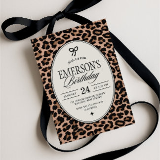 Glam Cheetah Print Birthday Party Invitation