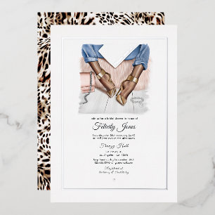 Glam Chic Fashion Bridal Shower Foil Invitation