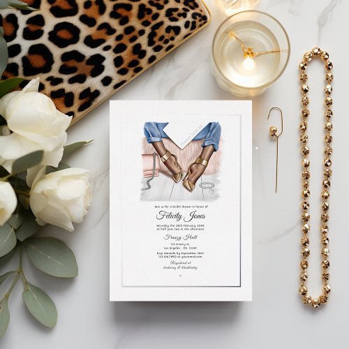 Glam Chic Fashion Bridal Shower Foil Invitation