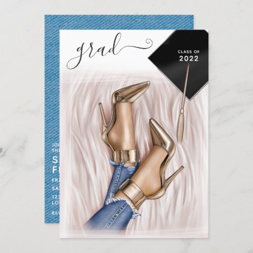 Glam Chic Fashion Show Graduation Party Invitation