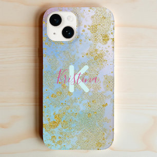 Glam Chic Gold Glitter Abstract Pastel Watercolor Case-Mate iPhone 14 Case