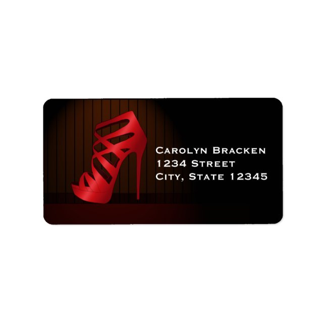 Glam Chic Red High Heels Spotlight Return Address Label (Front)