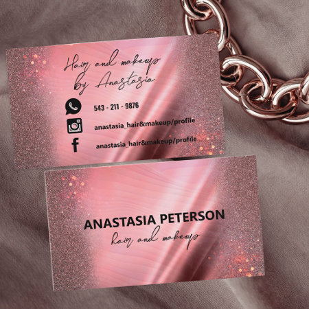 Glam Chic Sparkly Pink Metallic Rose Gold Glitter 
