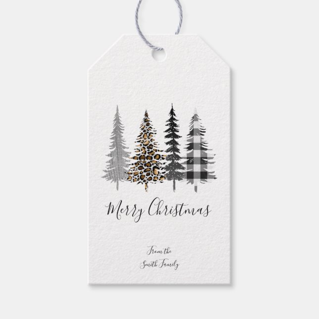 Glam Christmas Trees Gift Tags (Front)
