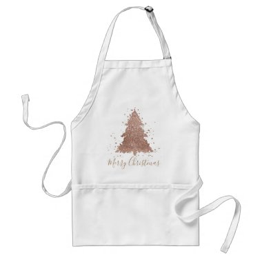 Glam Christmas Trees | Luxurious Rose Gold Glitter Adult Apron