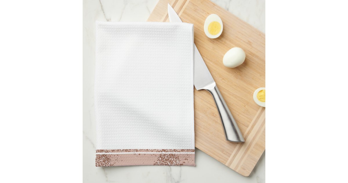 Glam Christmas Trees Luxurious Rose Gold Glitter Kitchen Towel