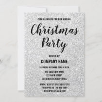 Glam Company Holiday Party Silver Glitter Sparkles Invitation