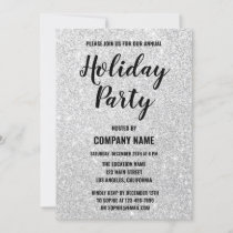 Glam Company Holiday Party Silver Glitter Sparkles Invitation