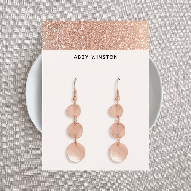Glam Copper Glitter Earring Display Business Card (Creator Uploaded)