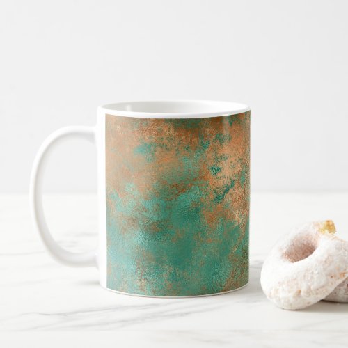 Glam Copper Teal Stylish Coffee Mug