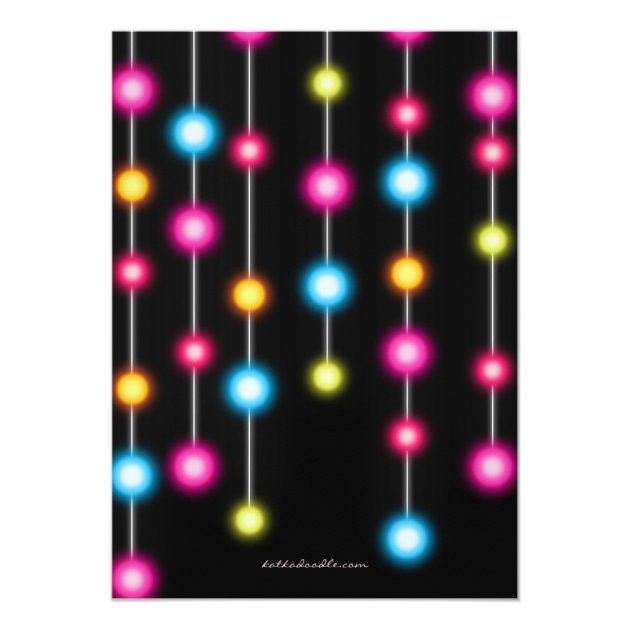 Glam Dance Lights Bachelorette Party Invitation