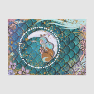 Glam Dark Mermaid Boy Baby Shower Birthday Party Tissue Paper