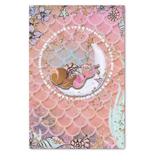 Glam Dark Mermaid Girls Baby Shower Birthday Party Tissue Paper