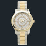 Glam Diamond & Gold Frame 50th Wedding Anniversary Watch<br><div class="desc">Glam sparkling white diamond set in gold swirly frame,  50th wedding anniversary commemorative wall clock.
Customizable text in changeable gold font color.
Images of diamonds and gold was created with text to image generator.</div>
