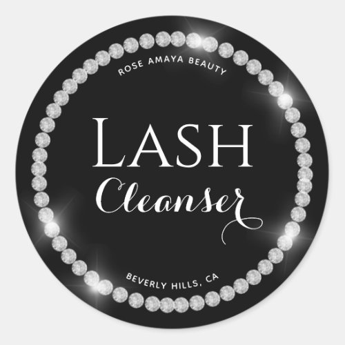 Glam Diamond Luxurious Customizable Lash Cleanser Classic Round Sticker