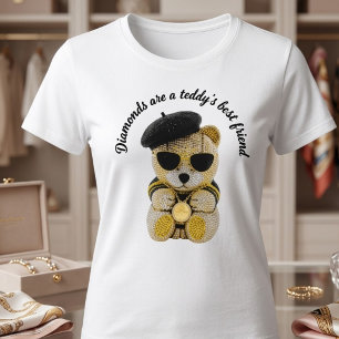 Glam Diamond Teddy Bear Fashion Women's T-Shirt Tri-Blend Shirt