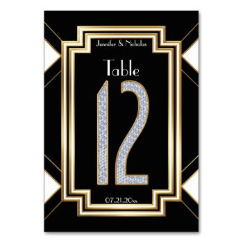 Glam Diamonds Art Deco Wedding Table Number Twelve by Truly_Uniquely at Zazzle