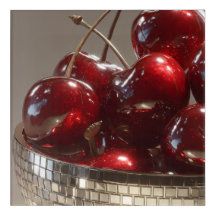 Glam Disco Bowl Cherries Still Life Pop Art