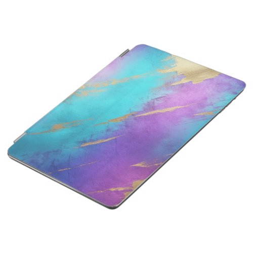Glam Distressed Purple Turquoise Gold iPad Air Cover