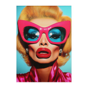 Glam Diva in Retro Shades Acrylic Print