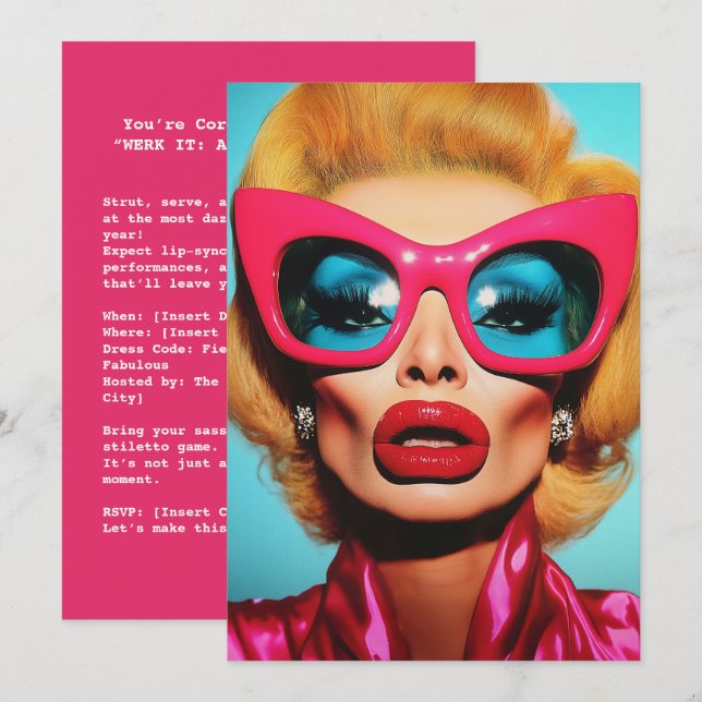 Glam Diva in Retro Shades Card (Front/Back)