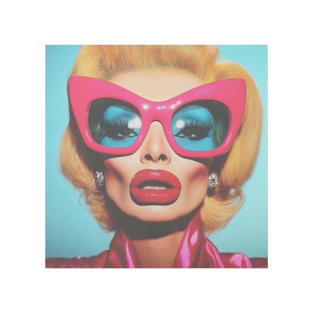 Glam Diva in Retro Shades Gallery Wrap (Front)