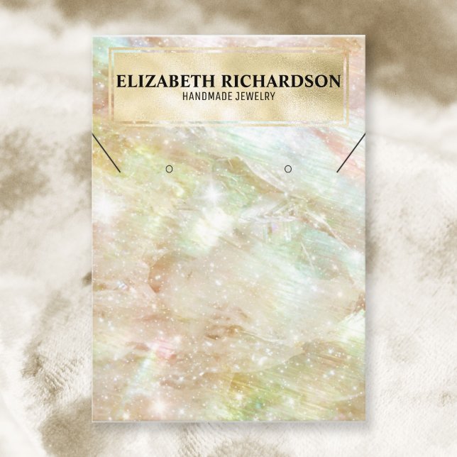 Glam Elegant Luxury Iridescent Jewelry Display Business Card (Creator Uploaded)