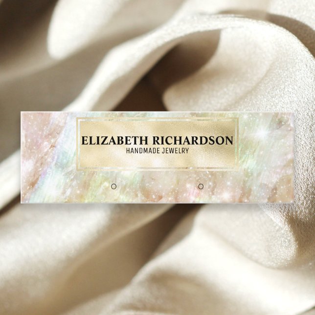 Glam Elegant Luxury Iridescent Jewelry Display Mini Business Card (Creator Uploaded)
