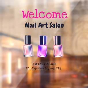 Glam Entry Nail Salon Window Cling – Personalized