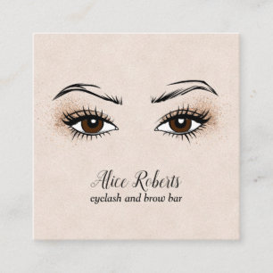 Glam Eyelash extension Brow Bar calligraphy Square Business Card