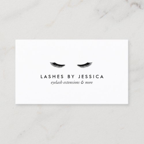 Glam Eyelashes Black and White Business Card