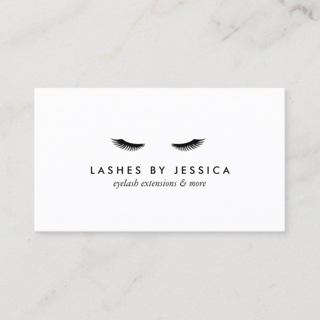 Glam Eyelashes Black and White Business Card (Front)