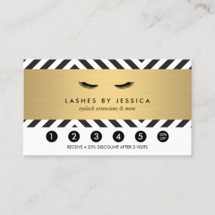Glam Eyelashes Bold Pattern Loyalty Punch Card