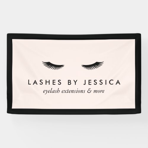 Glam Eyelashes Classic Black and Pink Banner