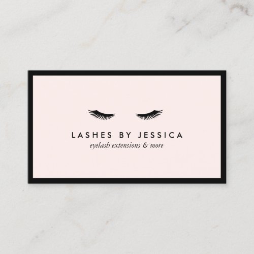 Glam Eyelashes Classic Black and Pink Business Card