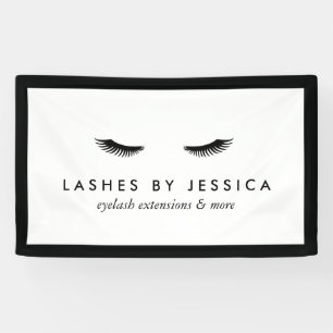 Glam Eyelashes Classic Black and White Banner