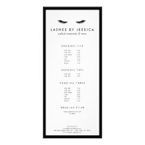 Glam Eyelashes Classic Black and White Rack Card