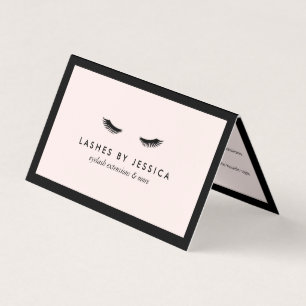 Glam Eyelashes Classic Lash Salon Aftercare Pink Business Card