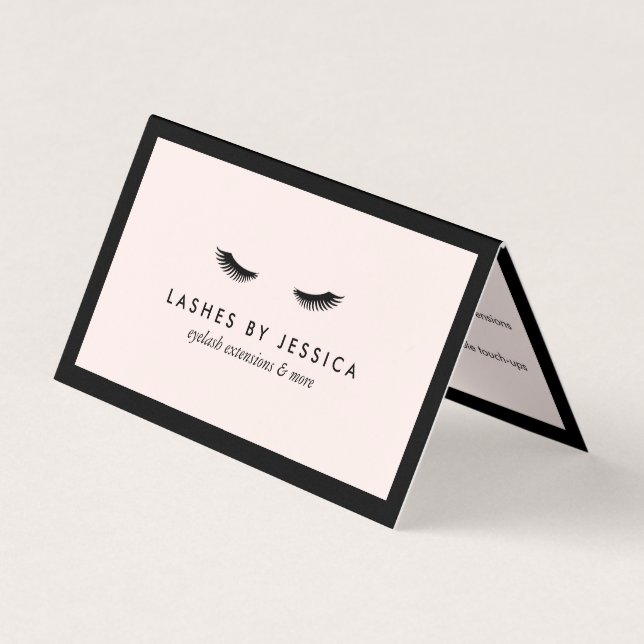 Glam Eyelashes Classic Lash Salon Aftercare Pink Business Card (Front)