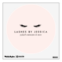 Glam Eyelashes Classic Lash Salon Pink Wall Decal