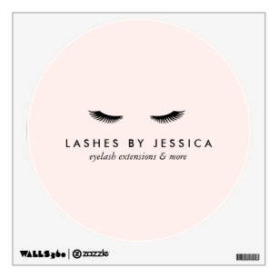 Glam Eyelashes Classic Lash Salon Pink Wall Decal